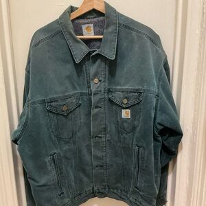 Carhartt Vintage Blanket-Lined Green Trucker Jacket XL Green